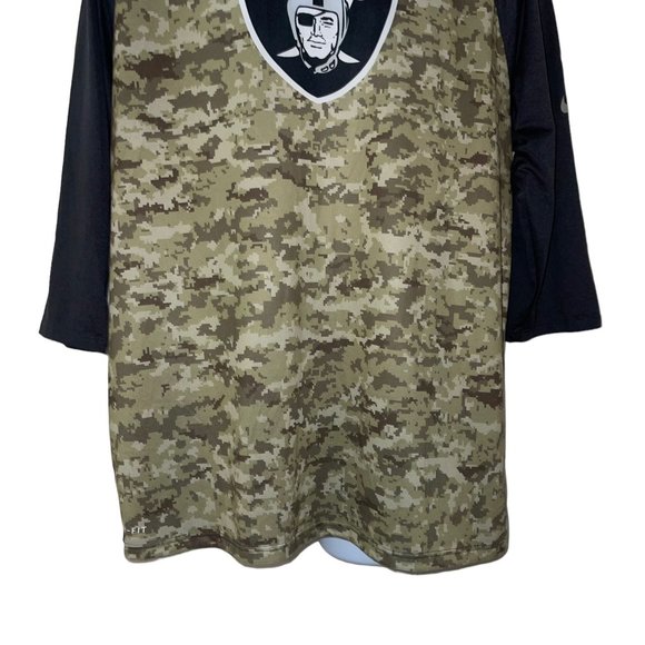 NFL Apparel Nike Tee Los Angeles Raiders Mens Shirt XL On Field Camouflage Comfy - Picture 3 of 10
